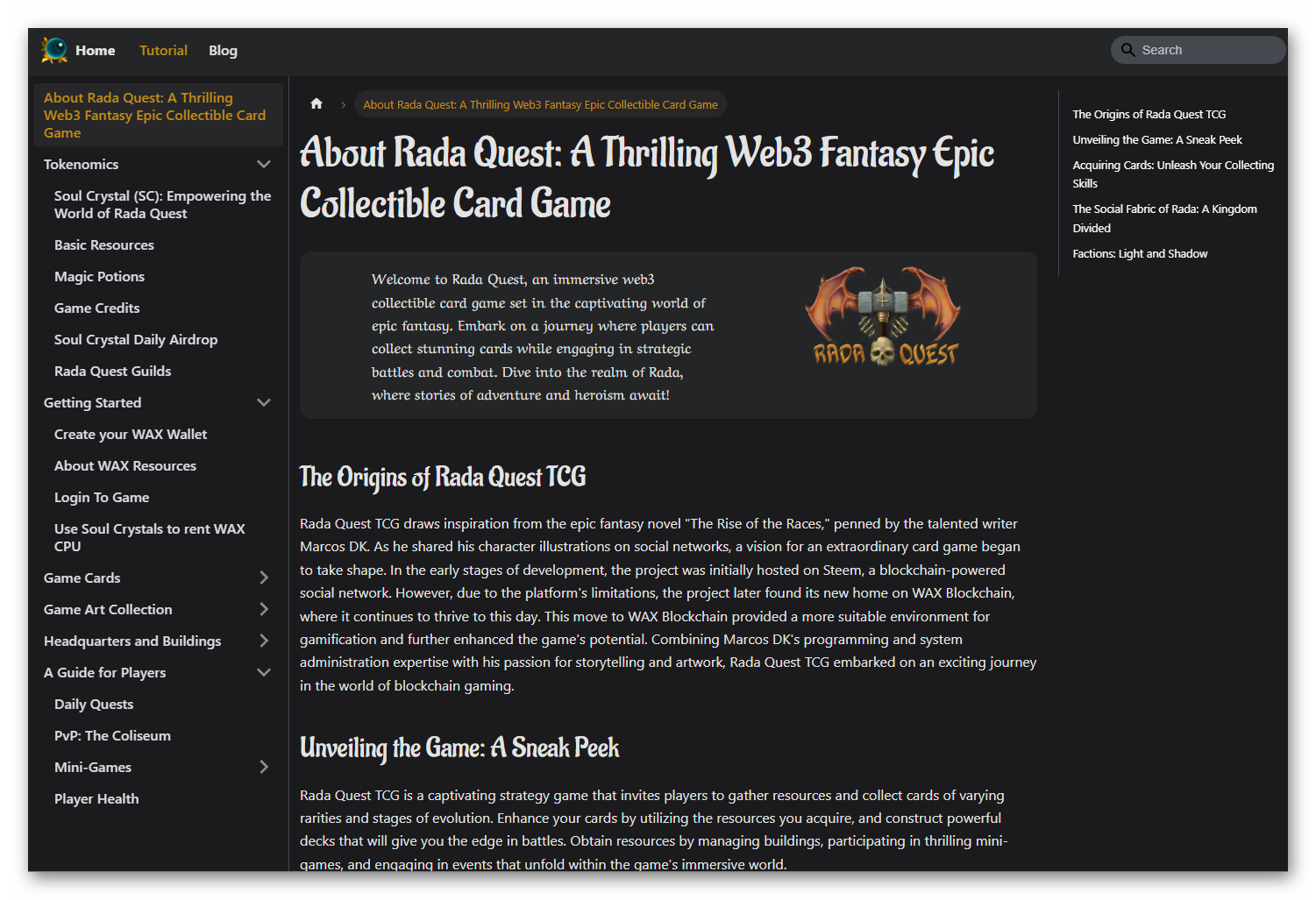 Rada Quest Website